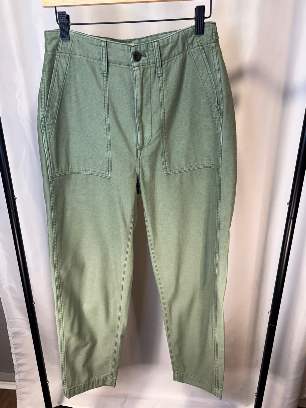 Madewell Women’s 26 Utility Pants Washed Sage Green Fatigue Cropped